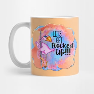 Funny Dancing Pole Flamingo Get Flocked Up Girls Night Out Mug